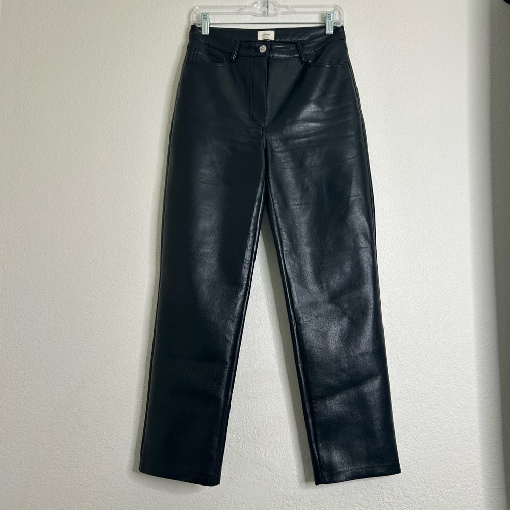 Aritzia Wilfred the Melina black faux leather pants